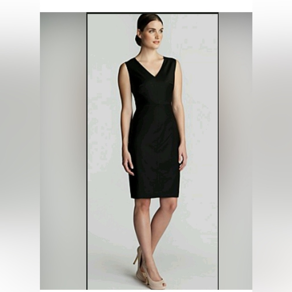 Ted Baker Black Sleeveless V-Neck Sheath Dress
